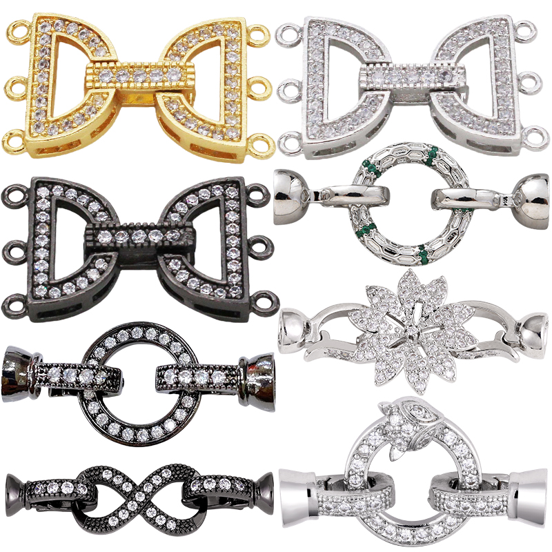 Jewelry Making Hobby - Juya 18K ゴールドメッキ装飾コネクターファスナーロッククラスプ DIY ファッション針仕事用パーツ真珠ビーズジュエリー作成用