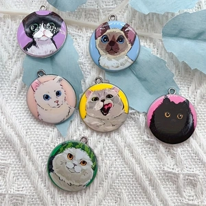 Jewelry Making Party - 10 個漫画動物猫エナメルジュエリー作りかわいいぶら下げイヤリングペンダントネックレス DIY キーホルダー手芸用品