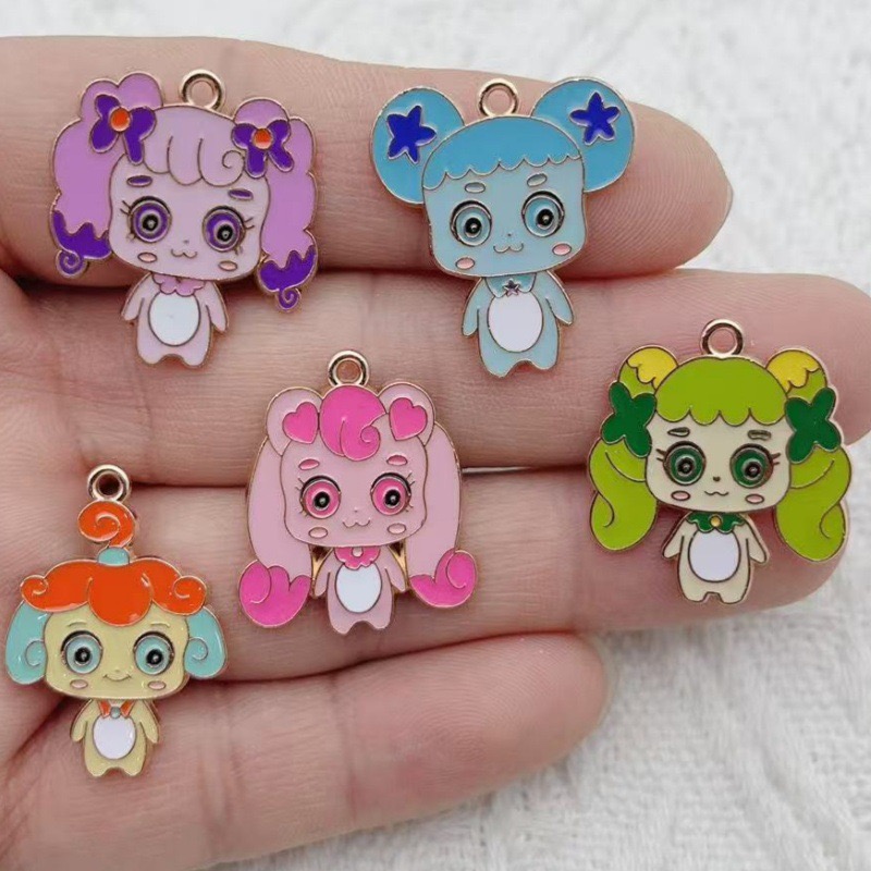 Jewelry Making Party - 10 個漫画かわいいドリップオイル合金ジュエリーアクセサリーペンダントイヤリングブレスレット DIY ペンダント