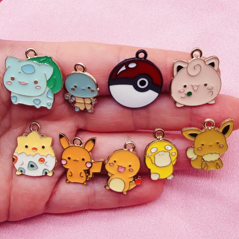 Jewelry Making Party - 10 個漫画ドリップオイルジュエリーアクセサリー手作り DIY ブレスレットペンダントキーホルダー電話ペンダント