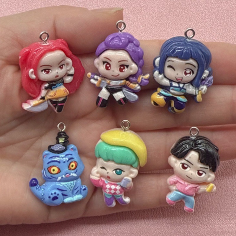 Jewelry Making Party - 10個入り樹脂製漫画ペンダント、DIYジュエリー製作イヤリング、キーホルダーアクセサリー