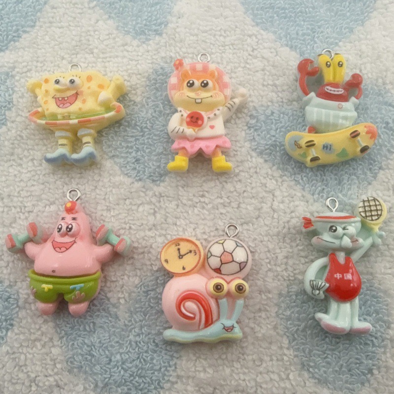 Jewelry Making Party - 10個入り漫画風樹脂ペンダント、DIYジュエリー製作イヤリング、キーホルダーアクセサリー