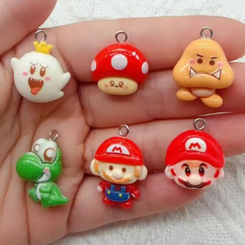 Jewelry Making Party - 10個入り樹脂製漫画ペンダント、DIYジュエリー製作イヤリング、キーホルダーアクセサリー