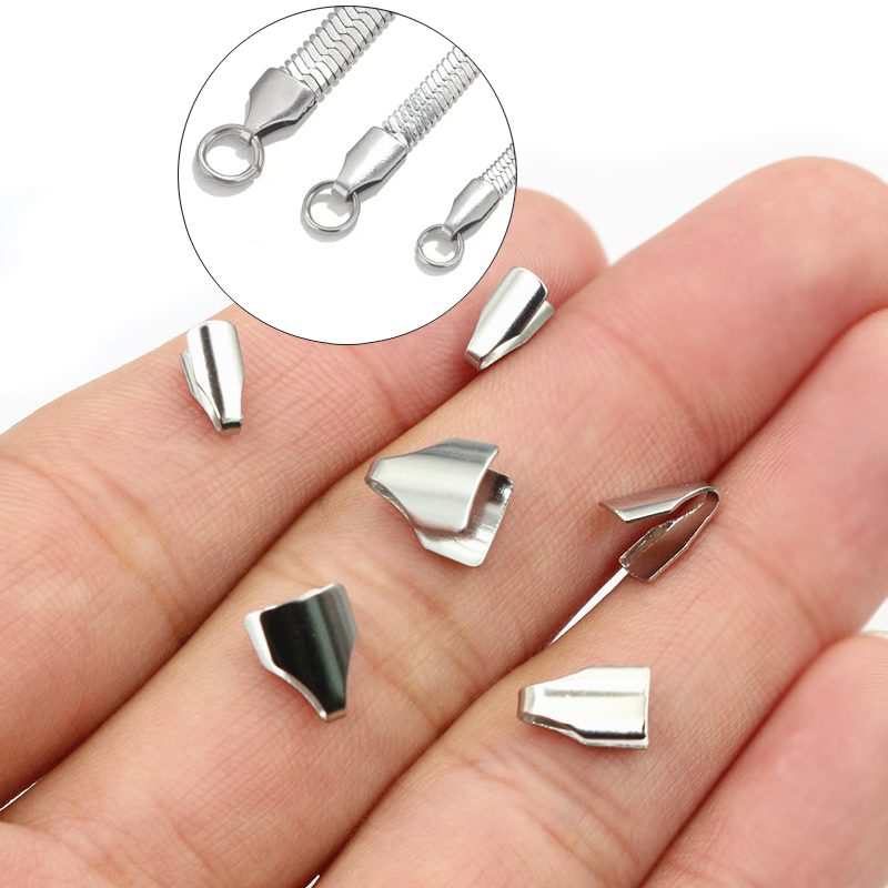 100個ステンレス鋼2-7mmフラットコード圧着エンドビーズ - Jewelry Making Hobby のレビューと価格