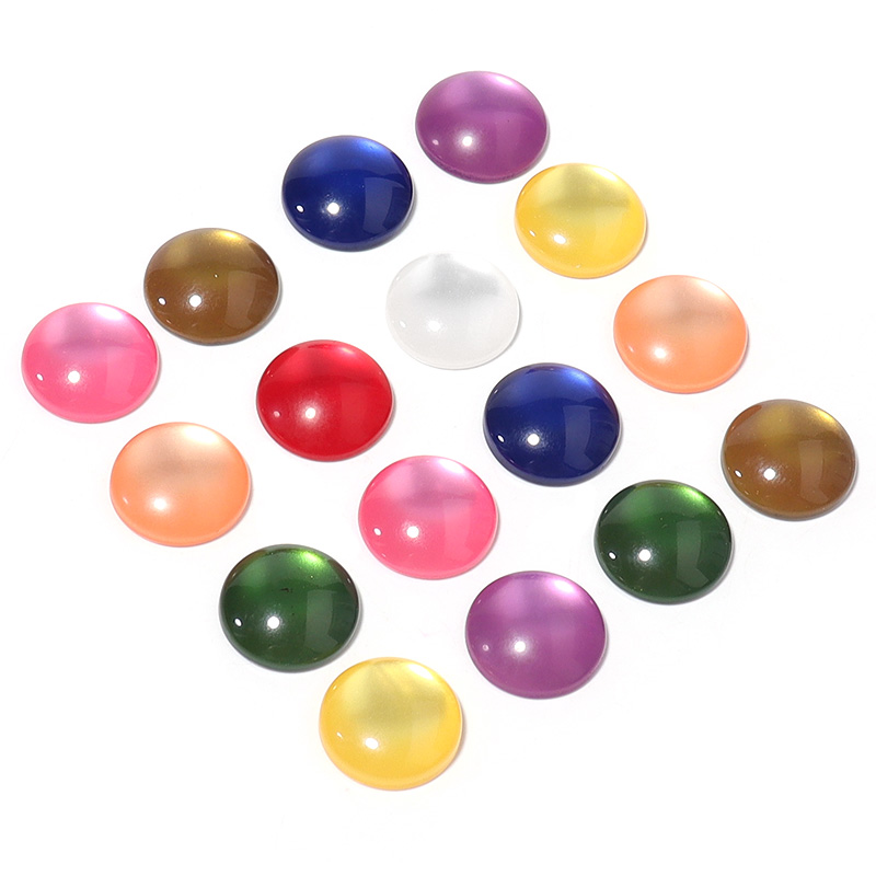 50個入りミックスカラーレジンカボション模造キャッツアイラウ - Jewelry Making Gemstones のレビューと価格