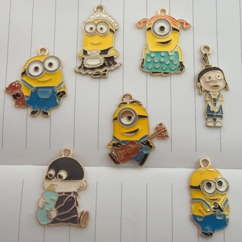 10個入り合金製ドリップオイル漫画ペンダント、DIYジュエリ - Jewelry Making Party のレビューと価格