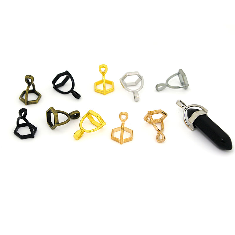 20 個六角形の宝石キャップ天然石クリスタル柱ペンダントキャ - Jewelry Making Gemstones のレビューと価格