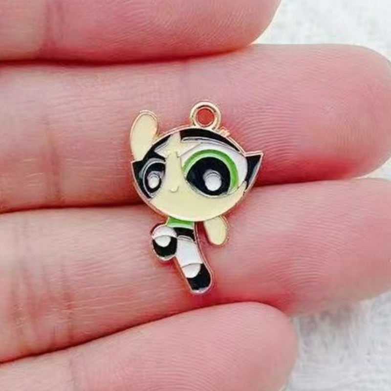 10個入り 合金製オイルドリップ漫画ガールペンダント、DIY - Jewelry Making Party のレビューと価格