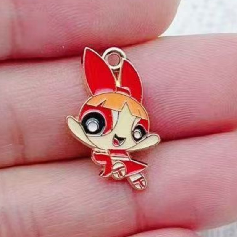 10個入り 合金製オイルドリップ漫画ガールペンダント、DIY - Jewelry Making Party のレビューと価格