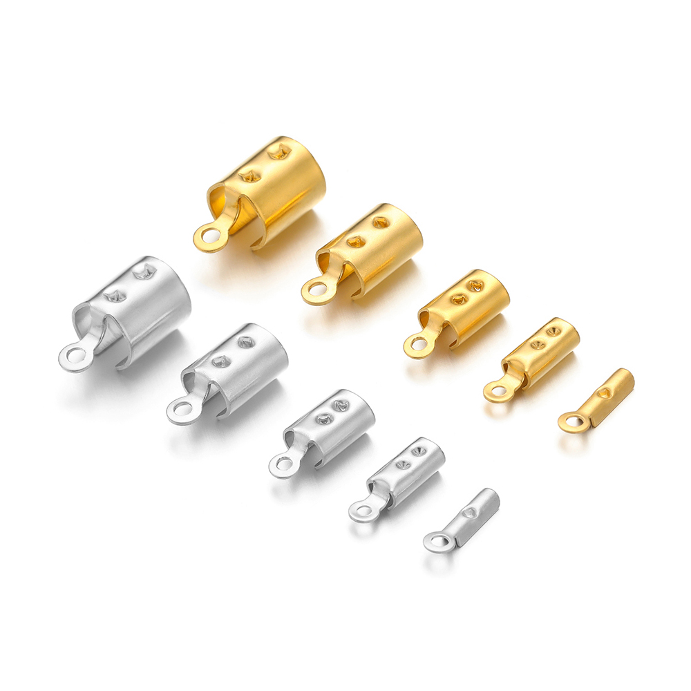 50 個のステンレス鋼高品質圧着エンドビーズキャップレザーコ - Jewelry Making Hobby のレビューと価格