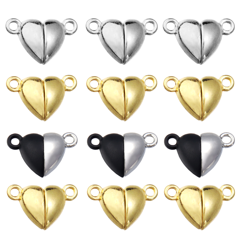 5 ピース/ロット合金ラブハート型磁気クラスプネックレスブレ - Jewelry Making Hobby のレビューと価格