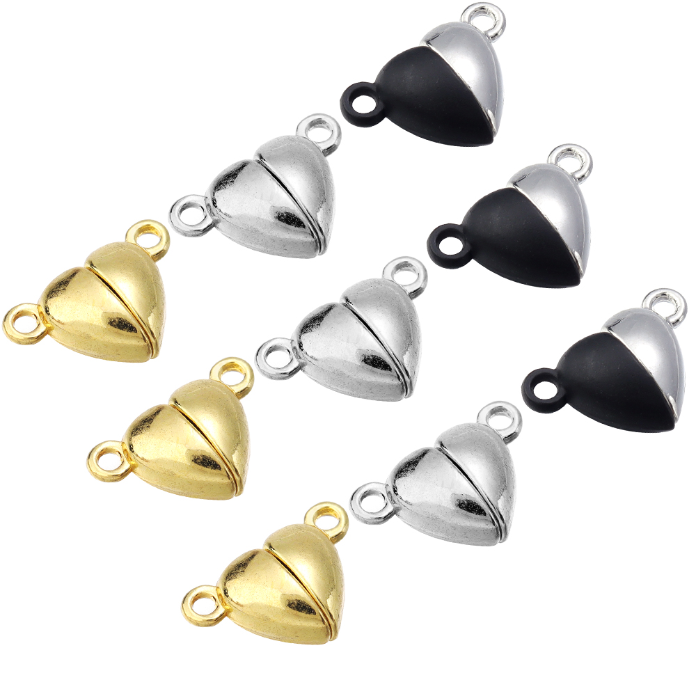 5 ピース/ロット合金ラブハート型磁気クラスプネックレスブレ - Jewelry Making Hobby のレビューと価格