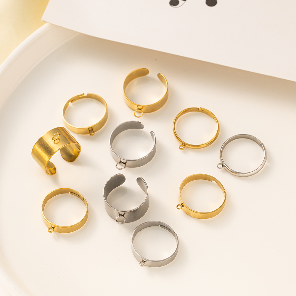 5 ピース/ロットステンレス鋼ゴールドカラーオープン調節可能 - Jewelry Making For Adults のレビューと価格