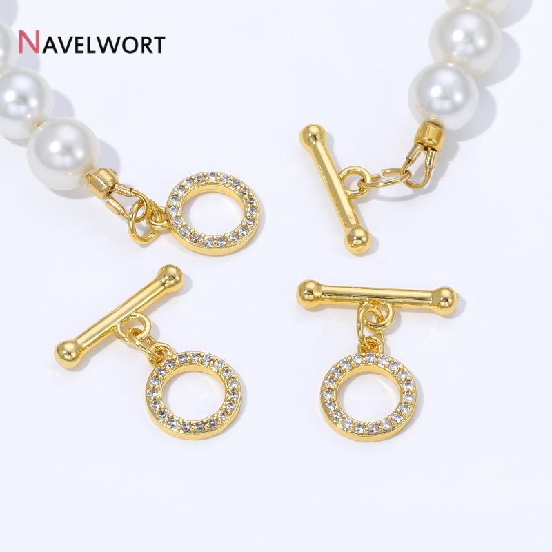 18K金メッキ真鍮製ジルコン象嵌OTクラスプコネクター、トグ - Jewelry Making Hobby のレビューと価格